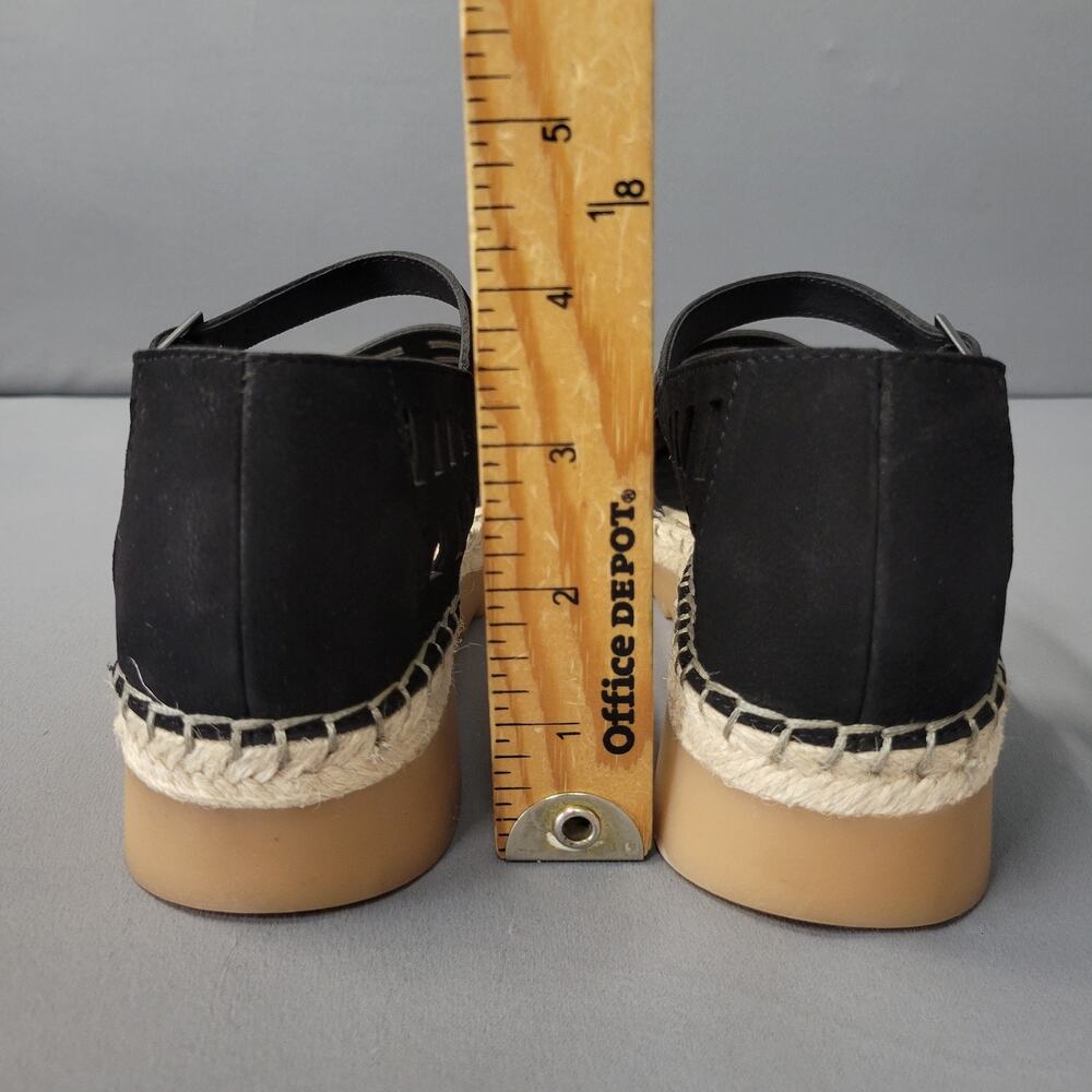 Eileen Fisher Shoes Womens 7 Black Tumbled Nubuck Bijou Espadrille Sandals NEW - Picture 9 of 12